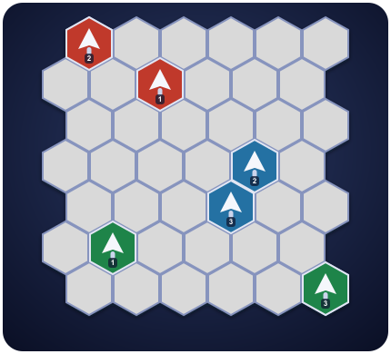 Three-player Zyrcan board example
